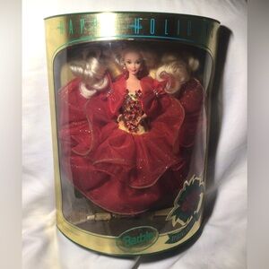 Vintage 1993 Holiday Barbie doll red Christmas dress